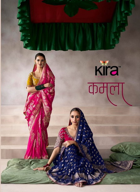 Kamala Silk By Kira Pure Crepe Fancy Saree Collection Best Wholesale Shop In Surat